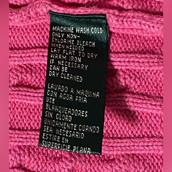 Lauren Ralph Lauren Cable Knit 1/4 Zip Sweater, Pink, Tag Removed, size unknown - Picture 8 of 14